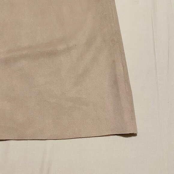 Zara Womens VNeck Stretchy Faux Suede Sleeveless Mini Dress Sz Large - Picture 12 of 16